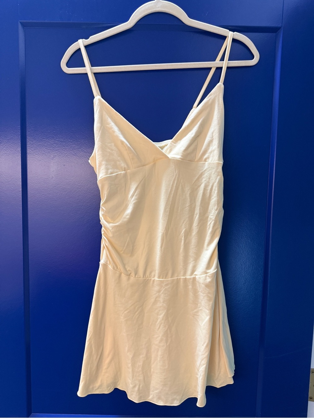Women's Butter Yellow Dress - Classic Spaghetti Strap Cotton Dress